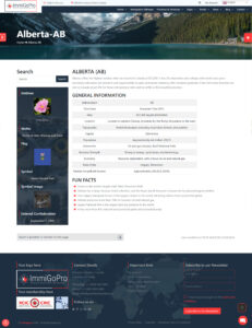 Province and Territories sections
